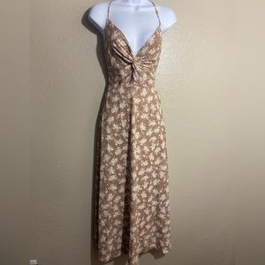 Lulu’s Dress Maxi Tie Up Strap Open Back Medium
